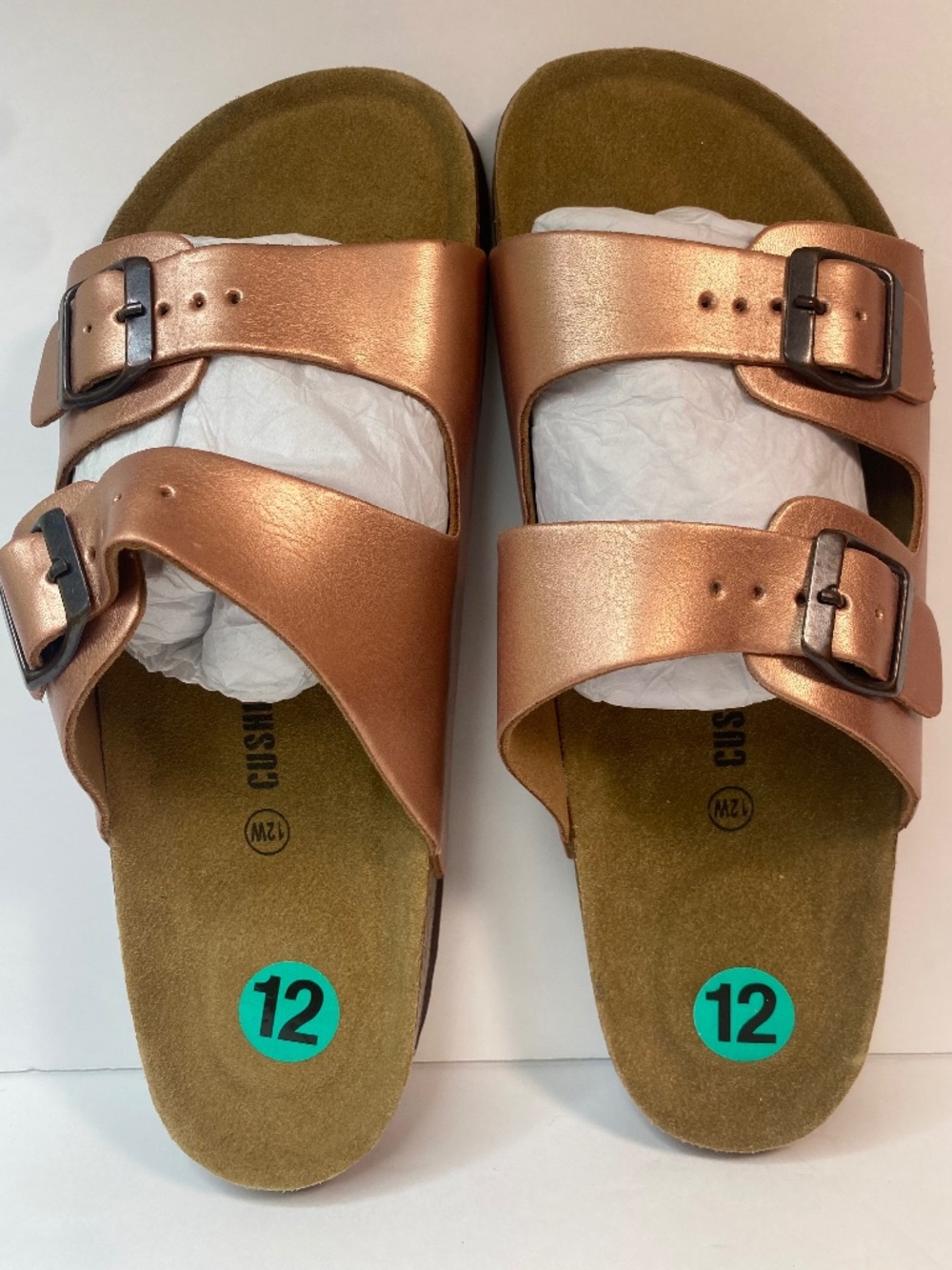 Cushionaire Women's Lane Cork Slide Sandals Size 12 WIDE NEW NO BOX